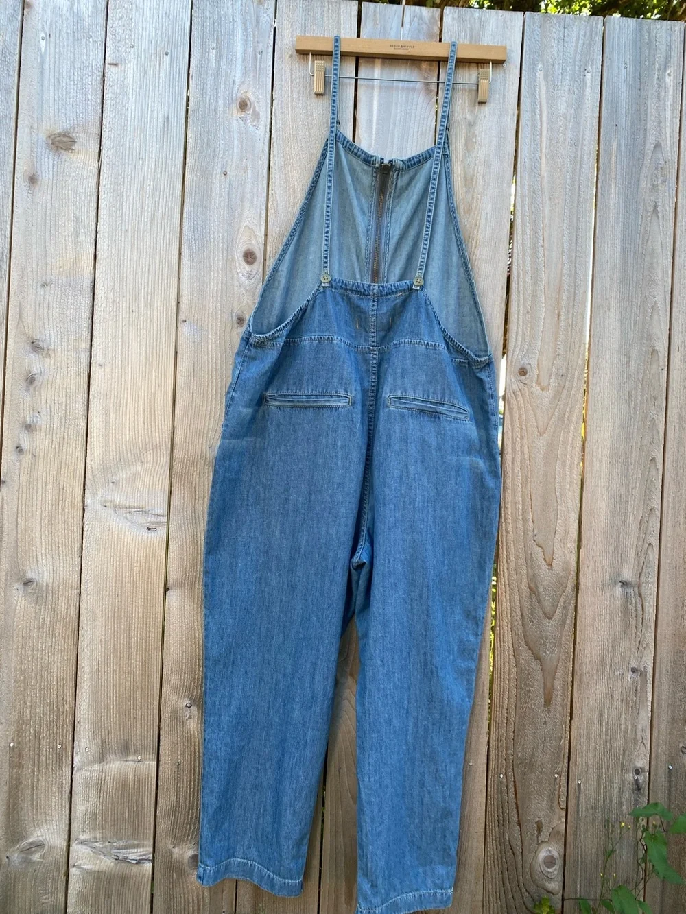 Free People Chambray Overalls